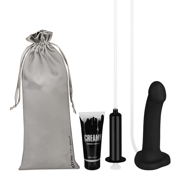 Strap-On-Me Cum: Strap-On-Dildo mit Spritzfunktion, schwarz - vergleichen und günstig kaufen