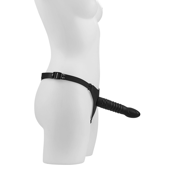 Silikon-Strap-On mit gerilltem Dildo (16cm), schwarz - vergleichen und günstig kaufen