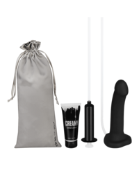 Strap-On-Me Cum: Strap-On-Dildo mit Spritzfunktion, schwarz