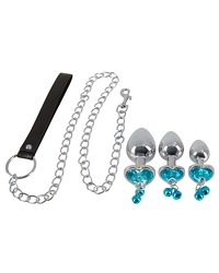 4-teiliges Analplugset „Butt Plug Set with a Leash“ inklusive Leine - vergleichen und günstig kaufen