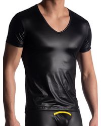 MANSTORE M816: V-Neck-Shirt, schwarz