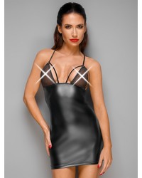 Noir Handmade: Wetlook-Netz-Minikleid, schwarz - vergleichen und günstig kaufen